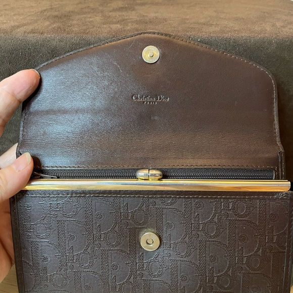 Dior Brown Leather and PVC Trotter Style Wallet/Clutch - Picture 7 of 12